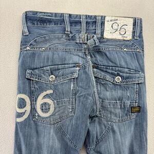 G Star Raw Jeans Men's fits 29x31 Blue Denim 96 Spellout Buckleback Vintage y2k